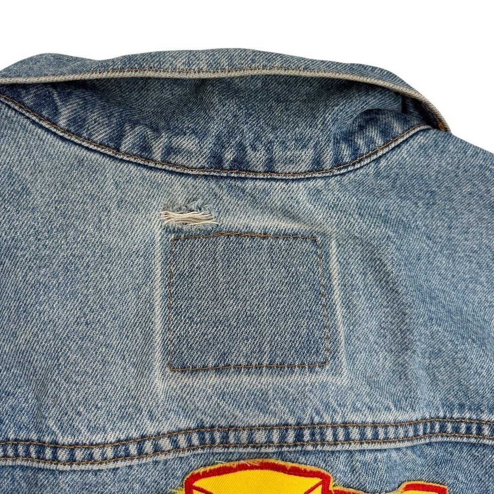 Vintage Levis Denim Vest XL Riding For Christian Motorcycles Patches Harley Pins - Picture 10 of 16